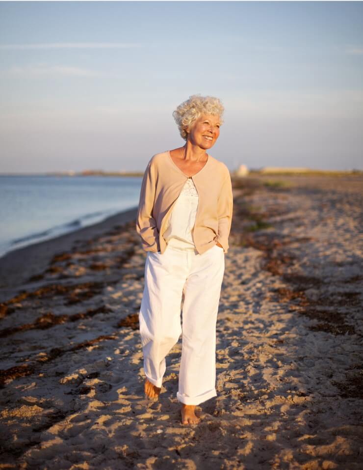 Old lady on the beach