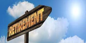 Signpost with the word, Retirement